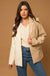 Gilli Two Faced Blazer - Off White/Taupe, long sleeve, one button, color block, collared, front pockets