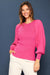 Skies are Blue Pamela Pleated Top - Berry pink,  long puff sleeve, banded cuff, pleated sleeve, plus size