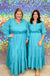 Skies Are Blue Fall For Me Maxi Dress - Teal Green, plus size, v-neck, long sleeve