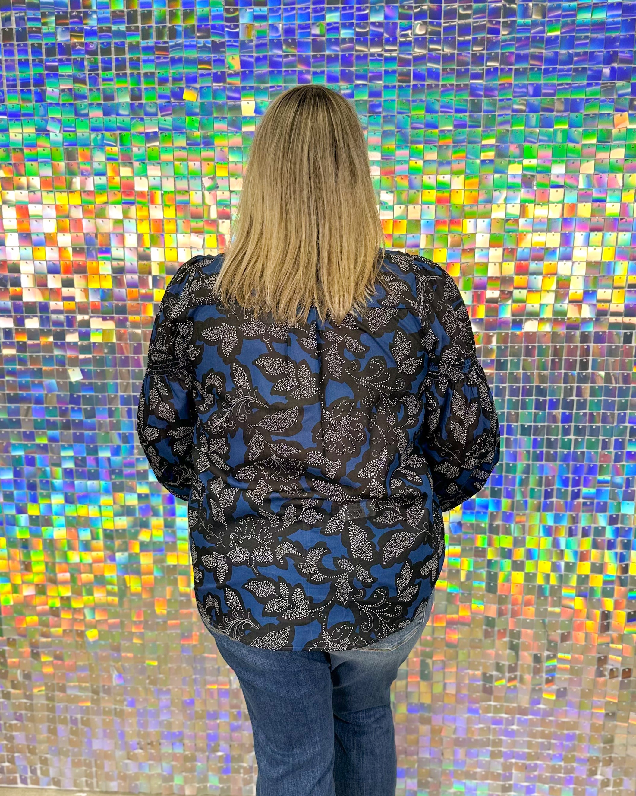 Aurina Top - Navy/Black