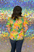 Skies Are Blue Sway With Me Top - Lime Mango, plus size, v-neck, short sleeve, puff sleeve, floral, print