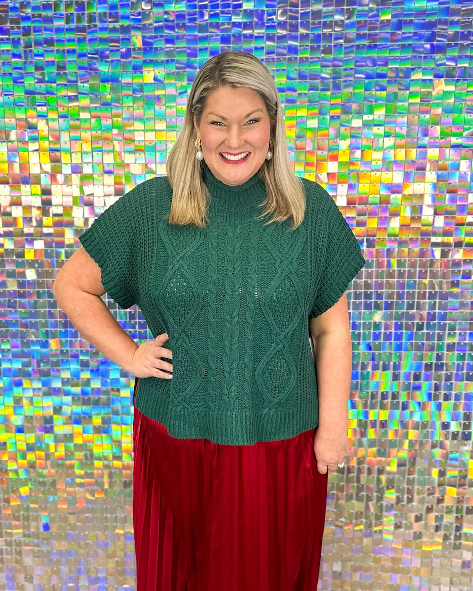 Claude Cable Knit Sweater - Green