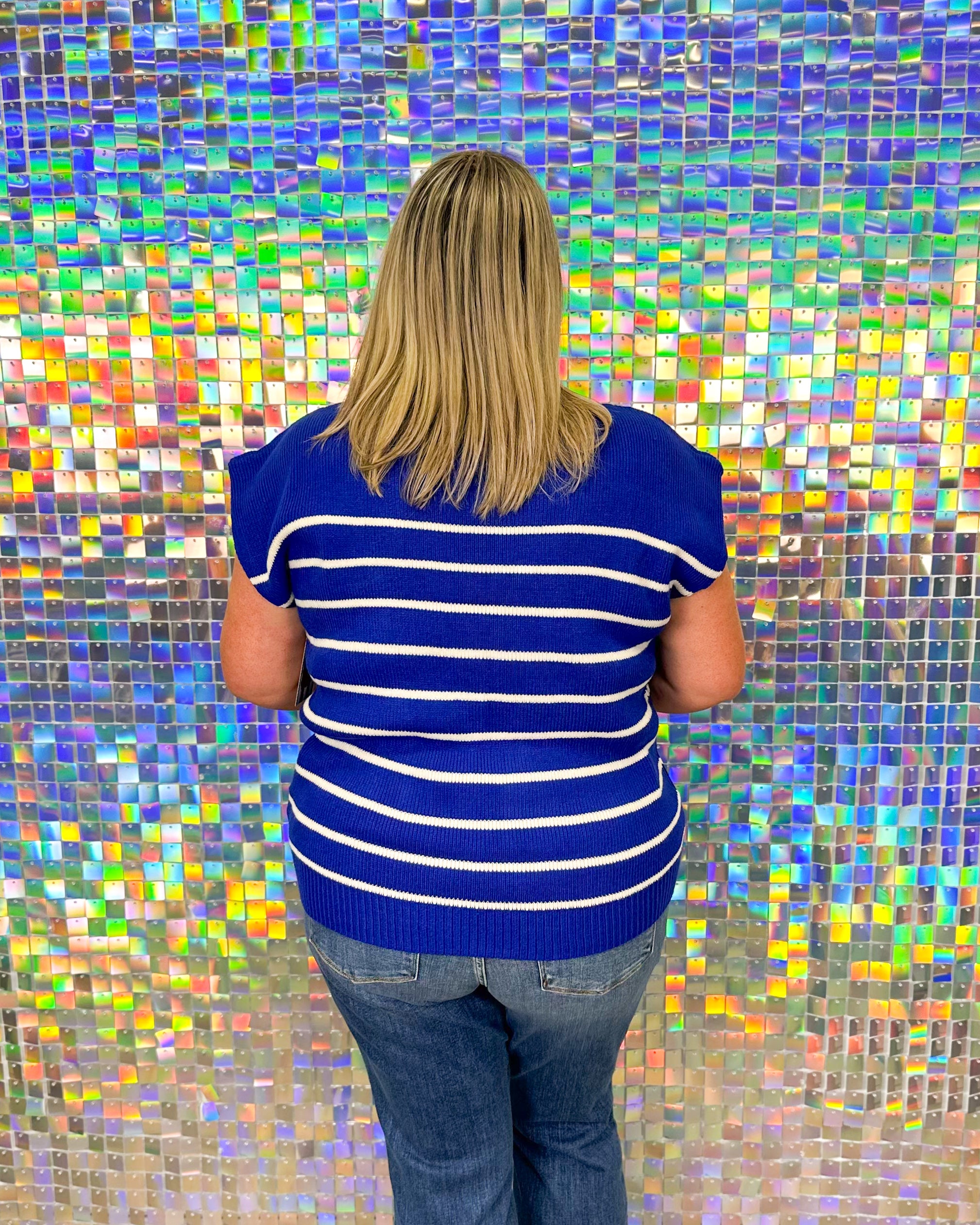 Avery Stripe Sweater - Royal Blue