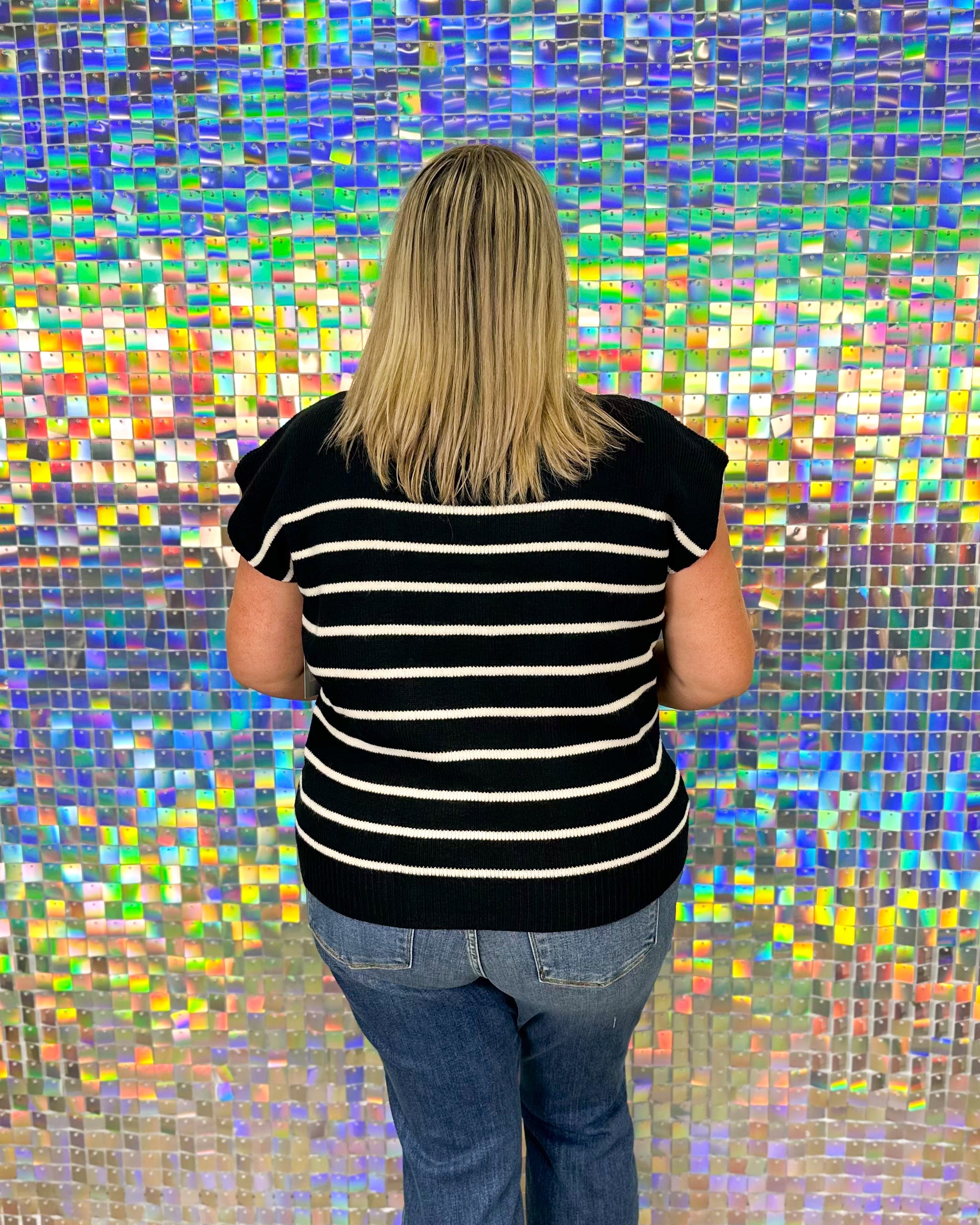 Avery Stripe Sweater - Black