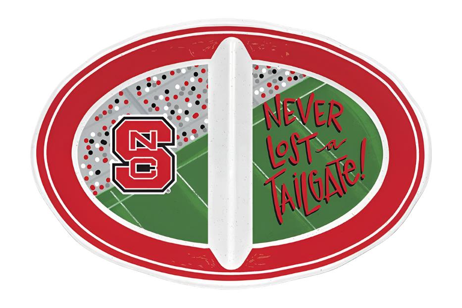 Magnolia Lane NC State 2-Section Melamine Tray - Never Lost A Tailgate