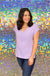 Andree By Unit Confessions Top - Lavender, plus size, gauze, v-neck, seam, sleeveless