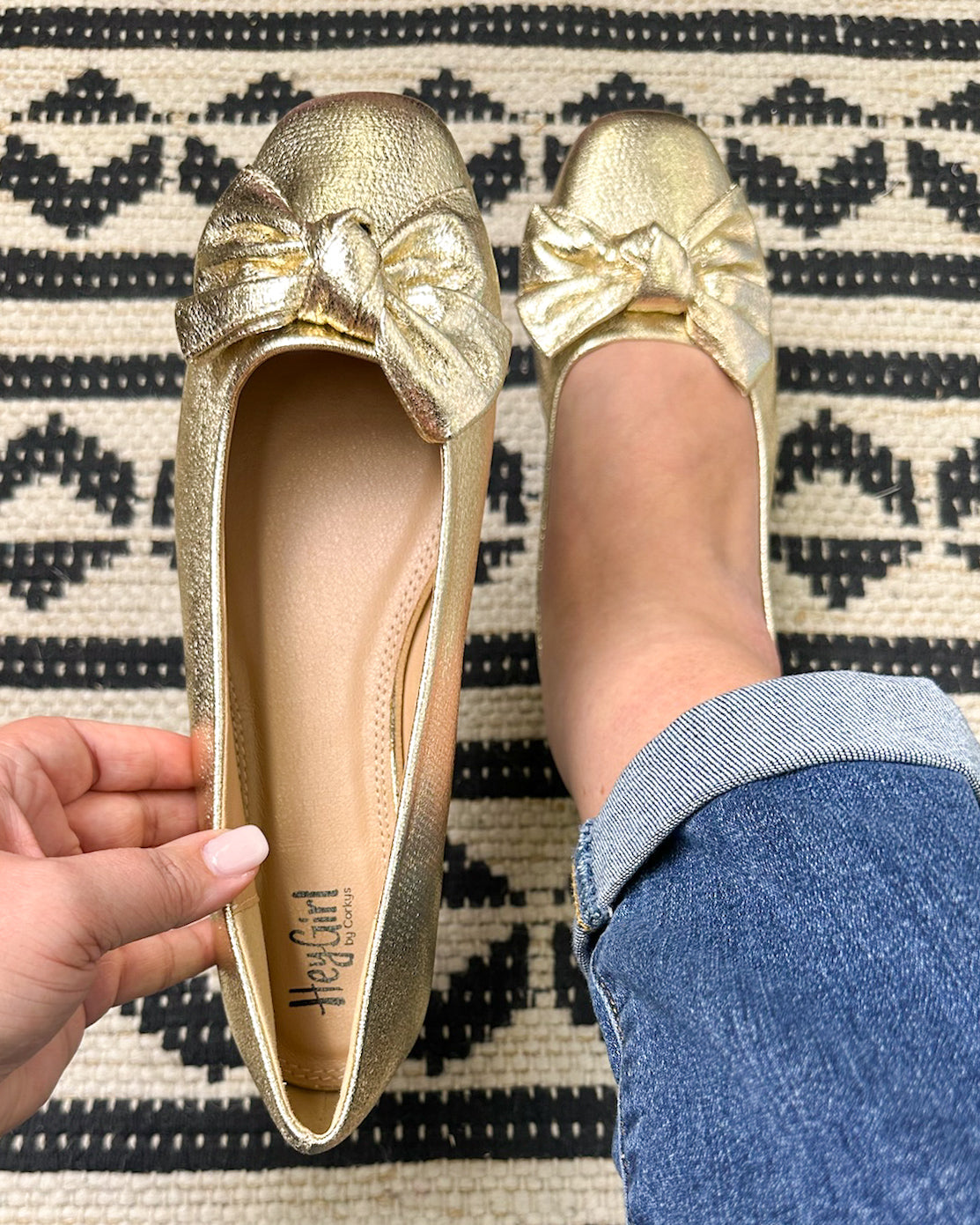 Sugar Rush Flats - Gold Crinkle Metallic