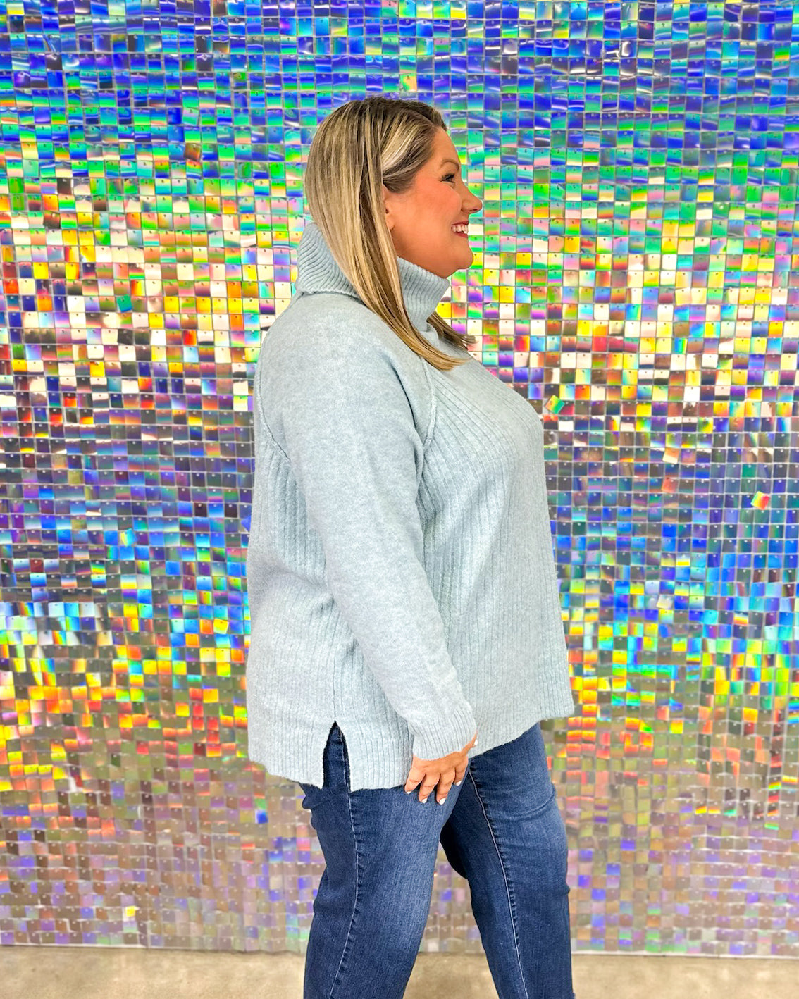 Freddie Ribbed Sweater - Blue