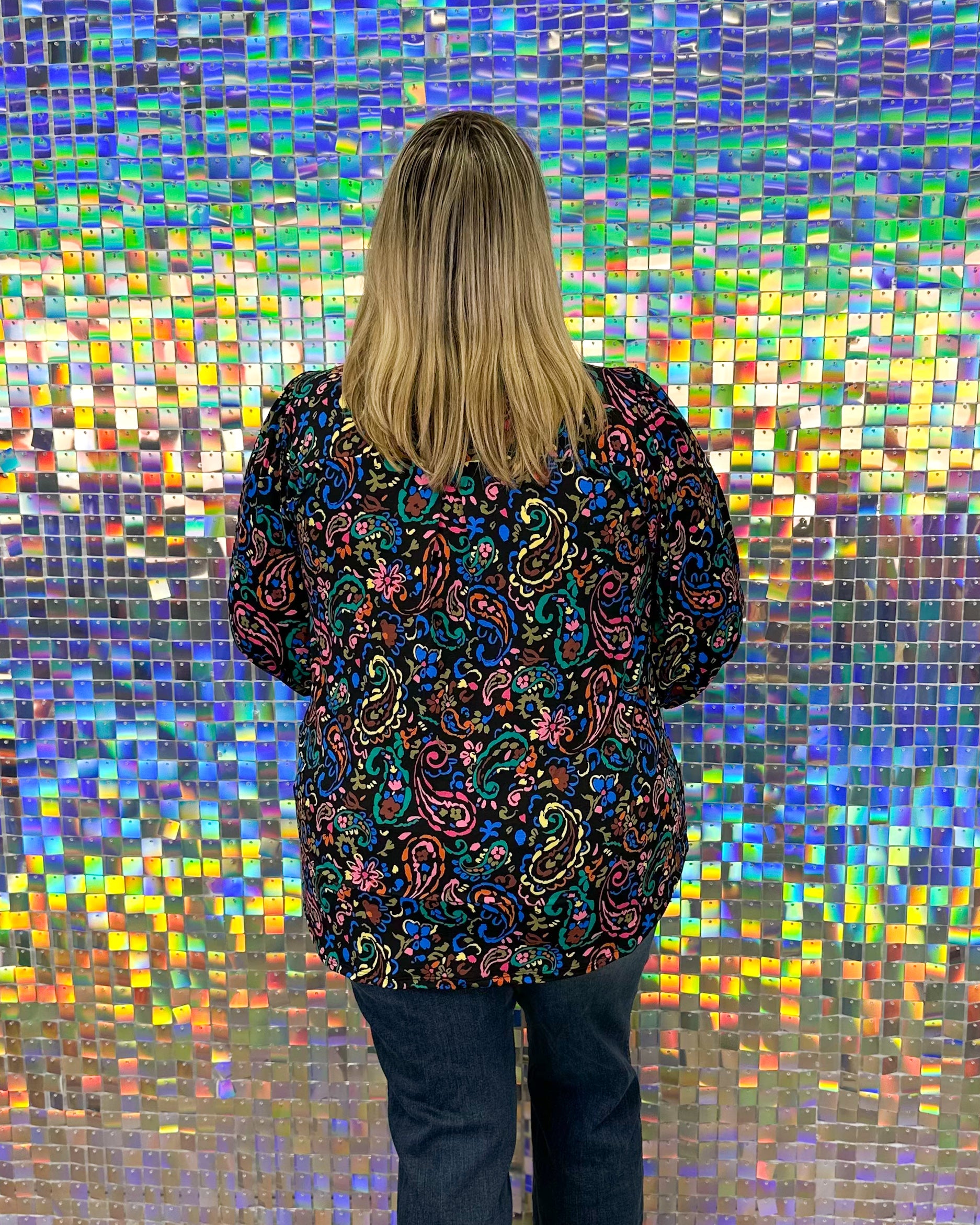 Lizzy Smocked Top - Black Multi