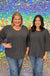 Andree By Unit Miranda Ribbed Top - Black, plus size, front pocket, ribbed, round neck, 3/4 sleeve