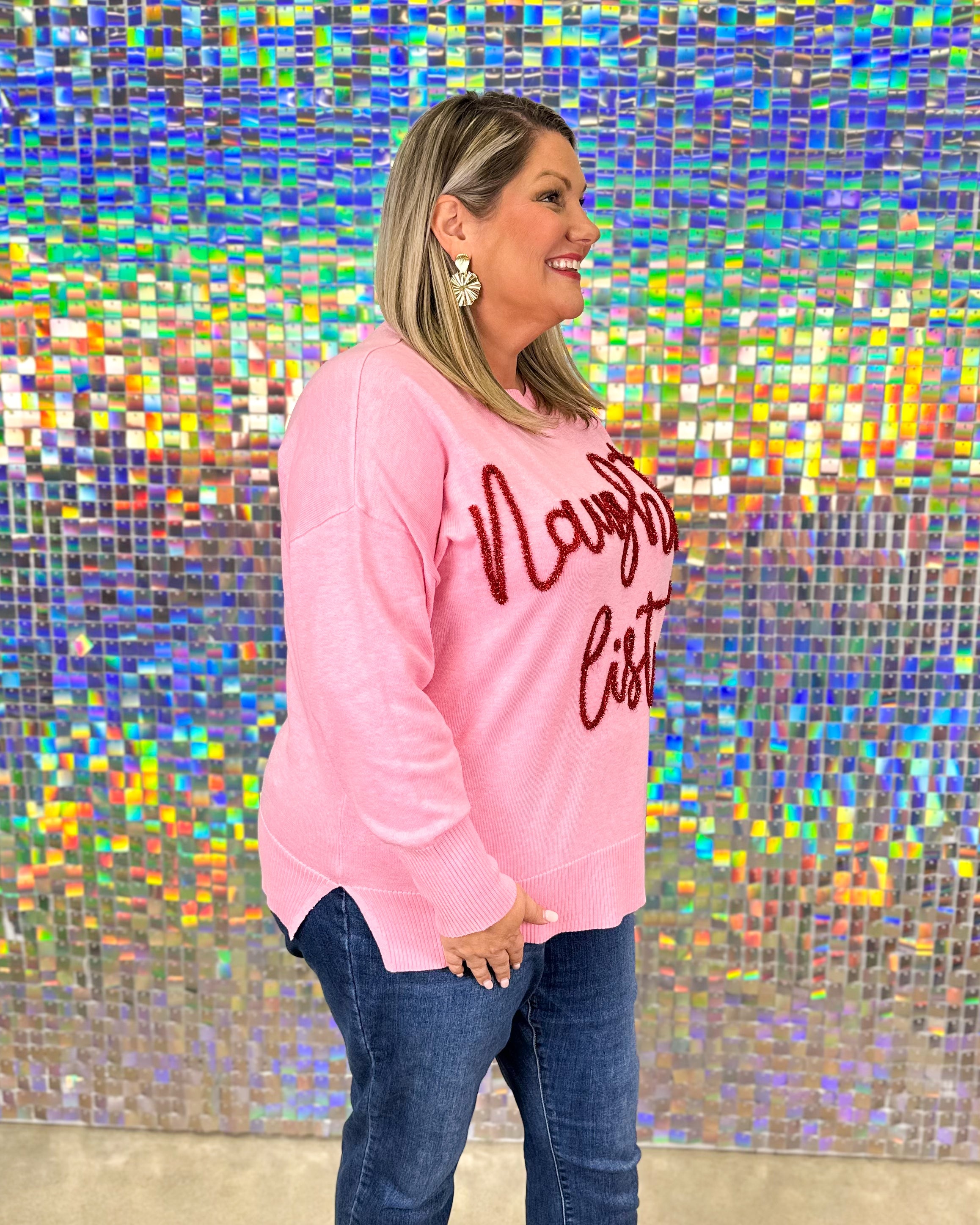 Holiday Sparkle Sweater - Pink