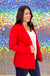 Skies are Blue Tallie Blazer -Scarlet Red, long sleeve, notched lapels, two hip pockets, open front, plus size