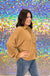 Blu Pepper Braxton Button Top - Almond, brown, tan, plus size, buttons, collar, v-neck, long sleeve, 