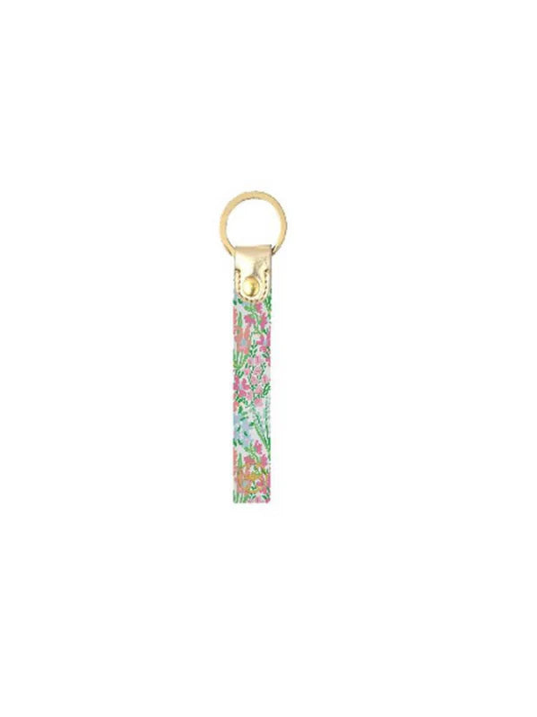 Mary Square Skinny Key Fob- Happy Blooms