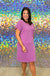 Entro Funday Dress - Purple, mini, ribbed, plus size, pocket, round neck, short sleeve, game day