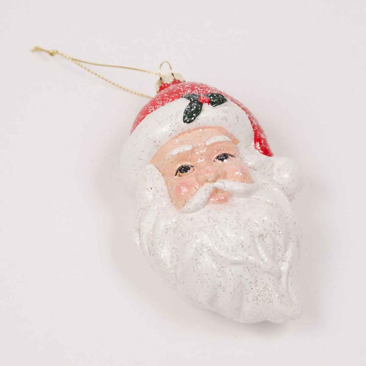 Jolly Santa Ornament - White/Red
