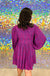 Jodifl Great Expectations Dress - Fuchsia, dolman sleeves, buttons, v-neck, long sleeve, mini