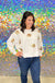 Mary Square Millie Football Sweatshirt - Gold, game day, plus size, white