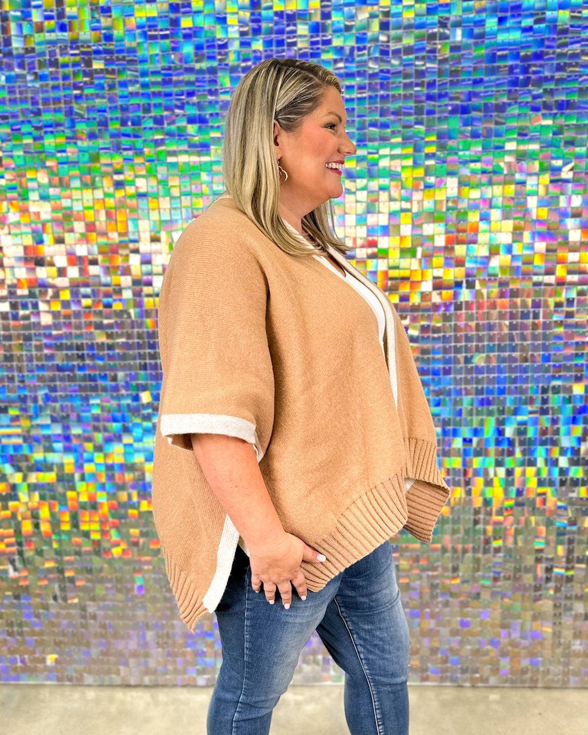 Bringham Reversible Poncho - Tan