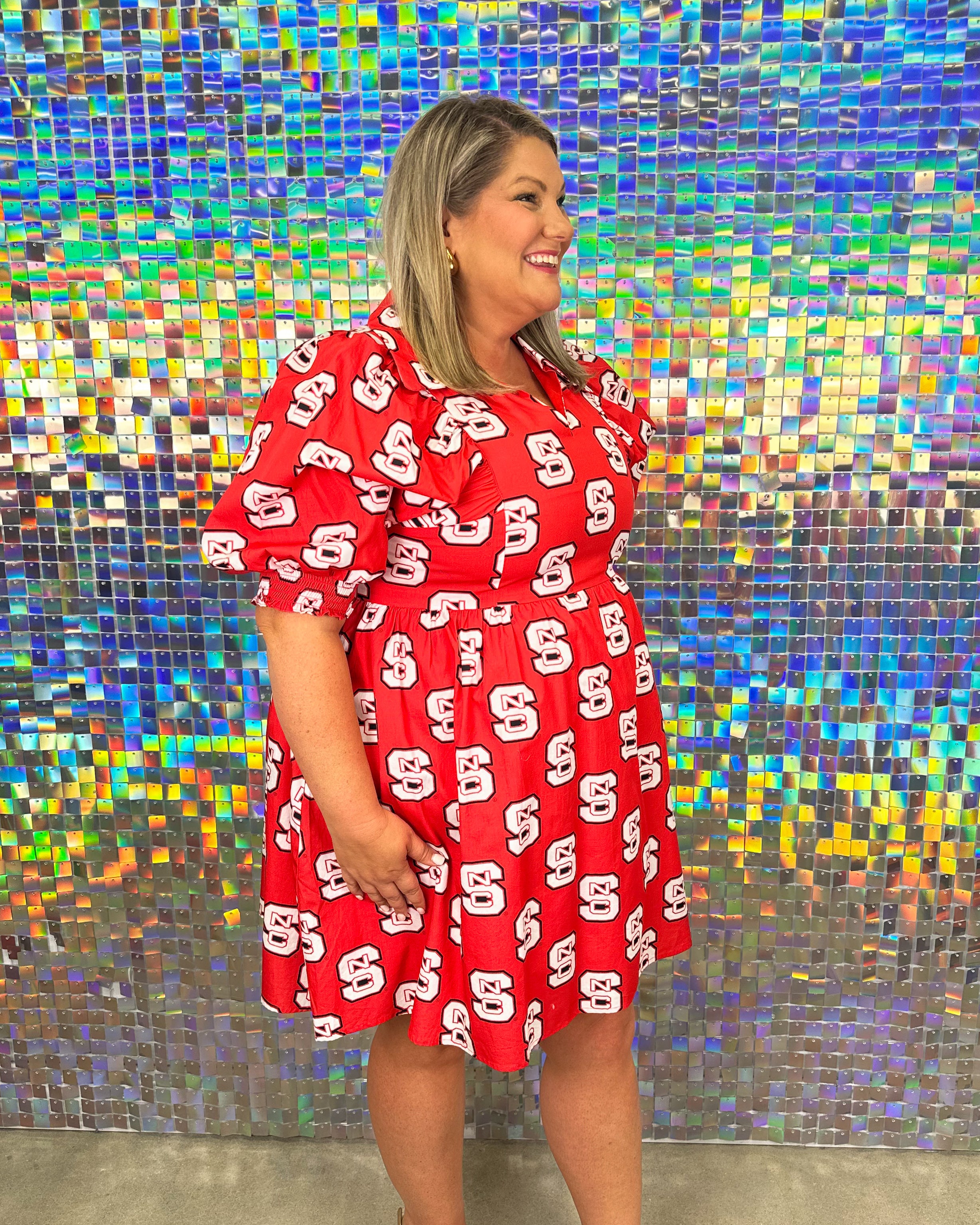 NC State Poplin Dress - Red