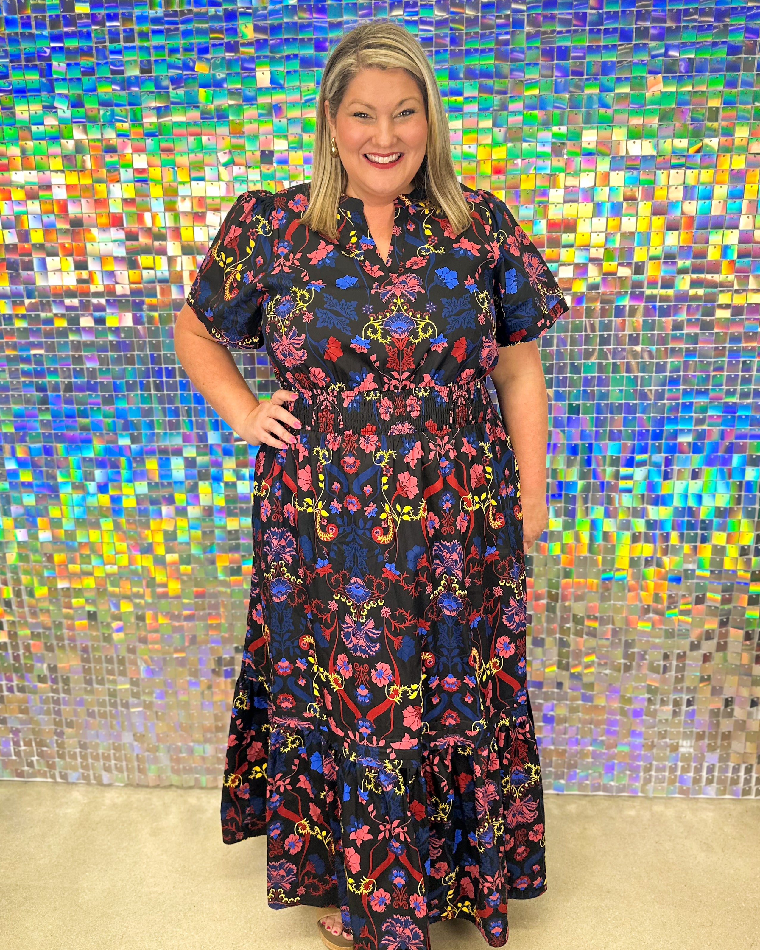 FINAL SALE Palmero Maxi Dress - Black Multi