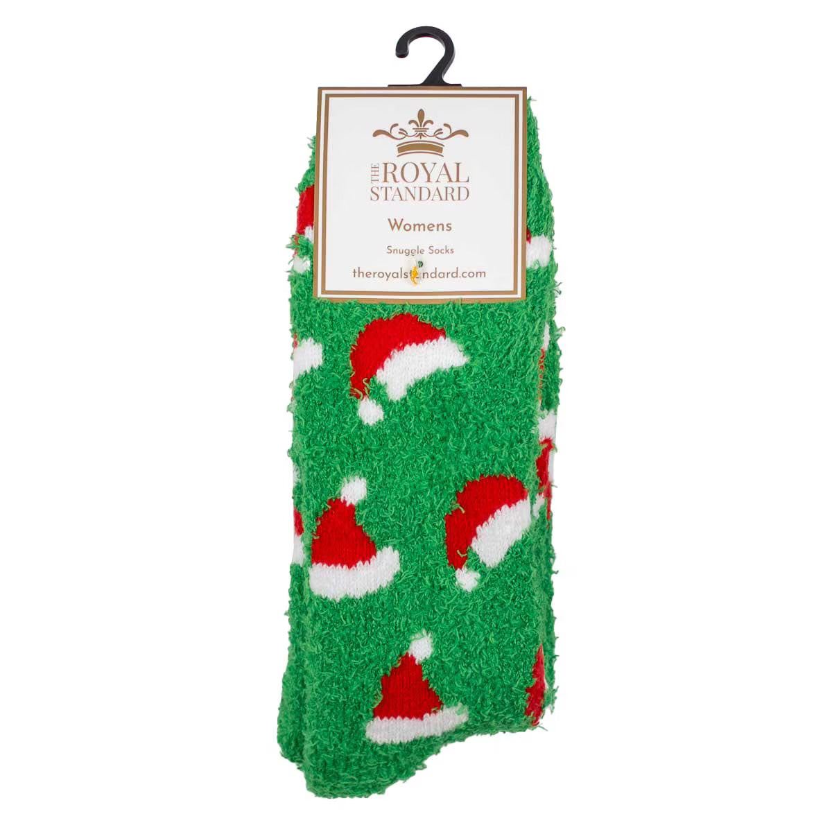Women’s Santa Hat Snuggle Socks - Green/Red/White