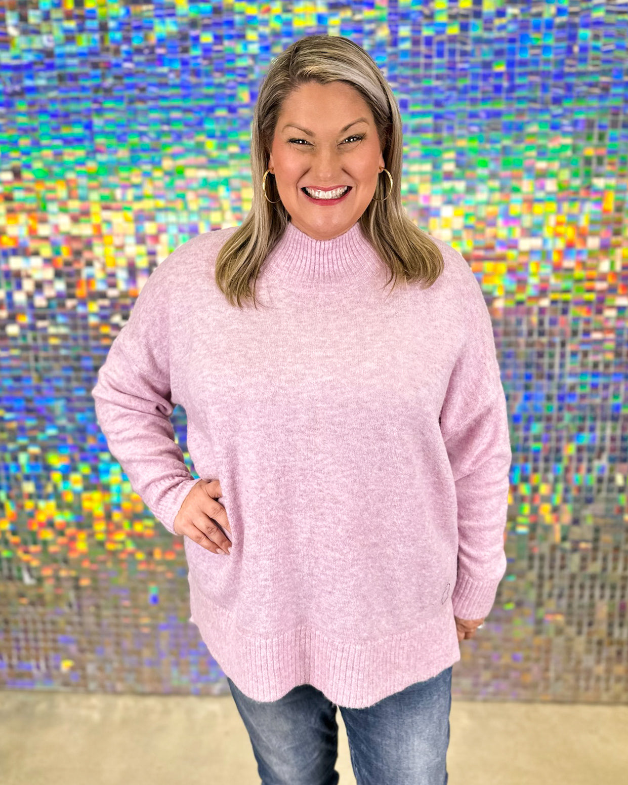 Monica Crew Neck Sweater - Purple