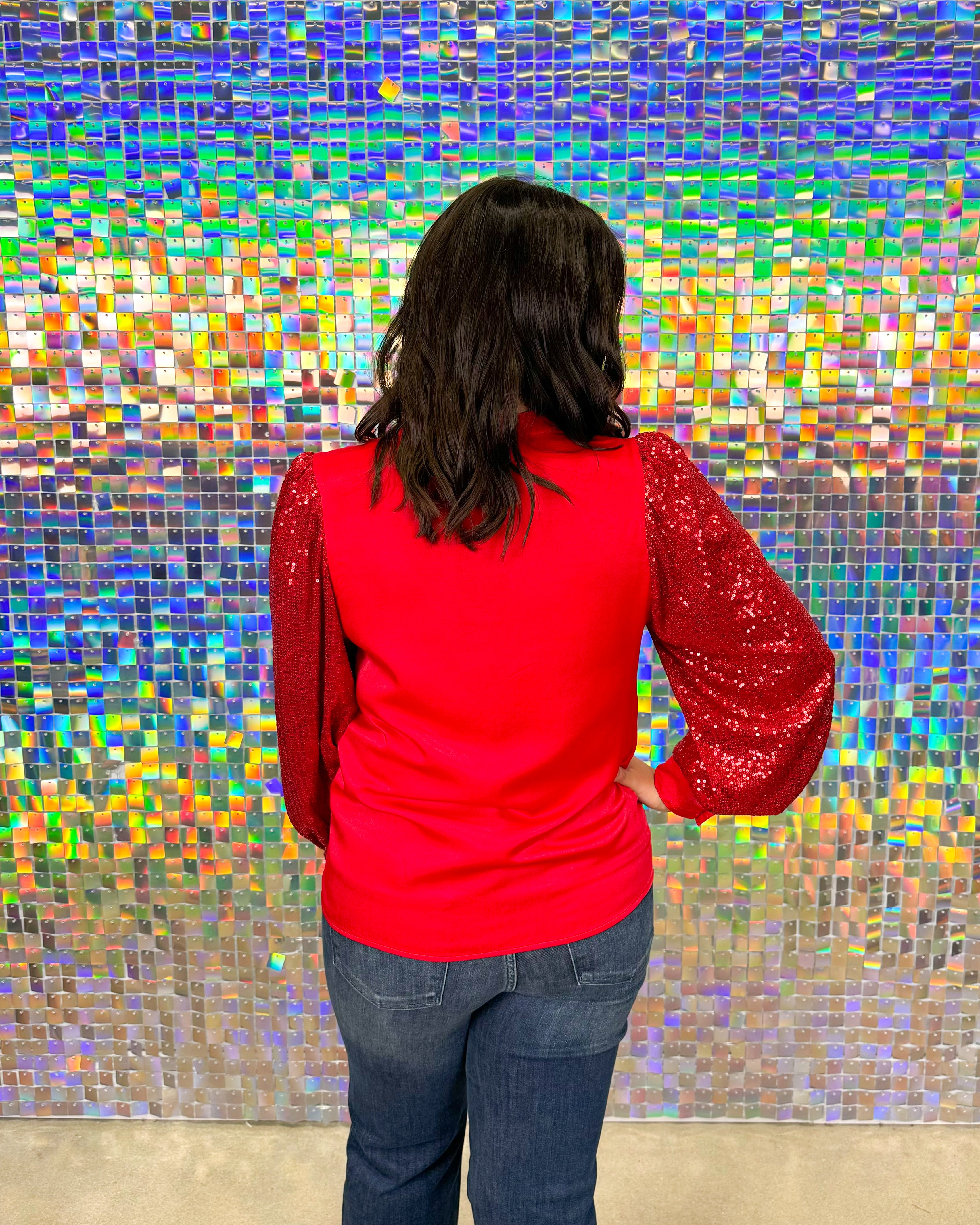 Jordan Top - Red Sequin