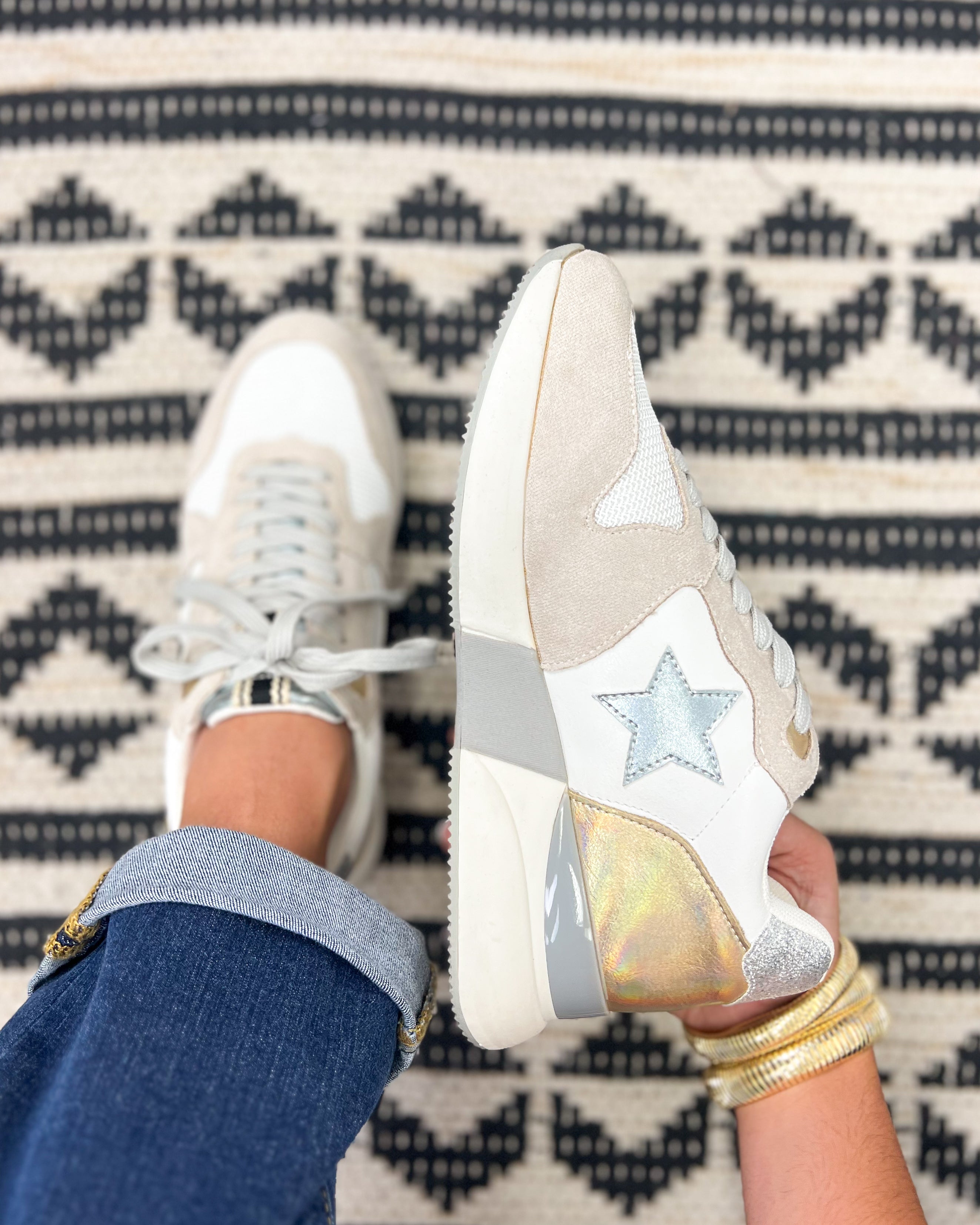 Shu Shop Patricia Star Sneaker - Light Grey