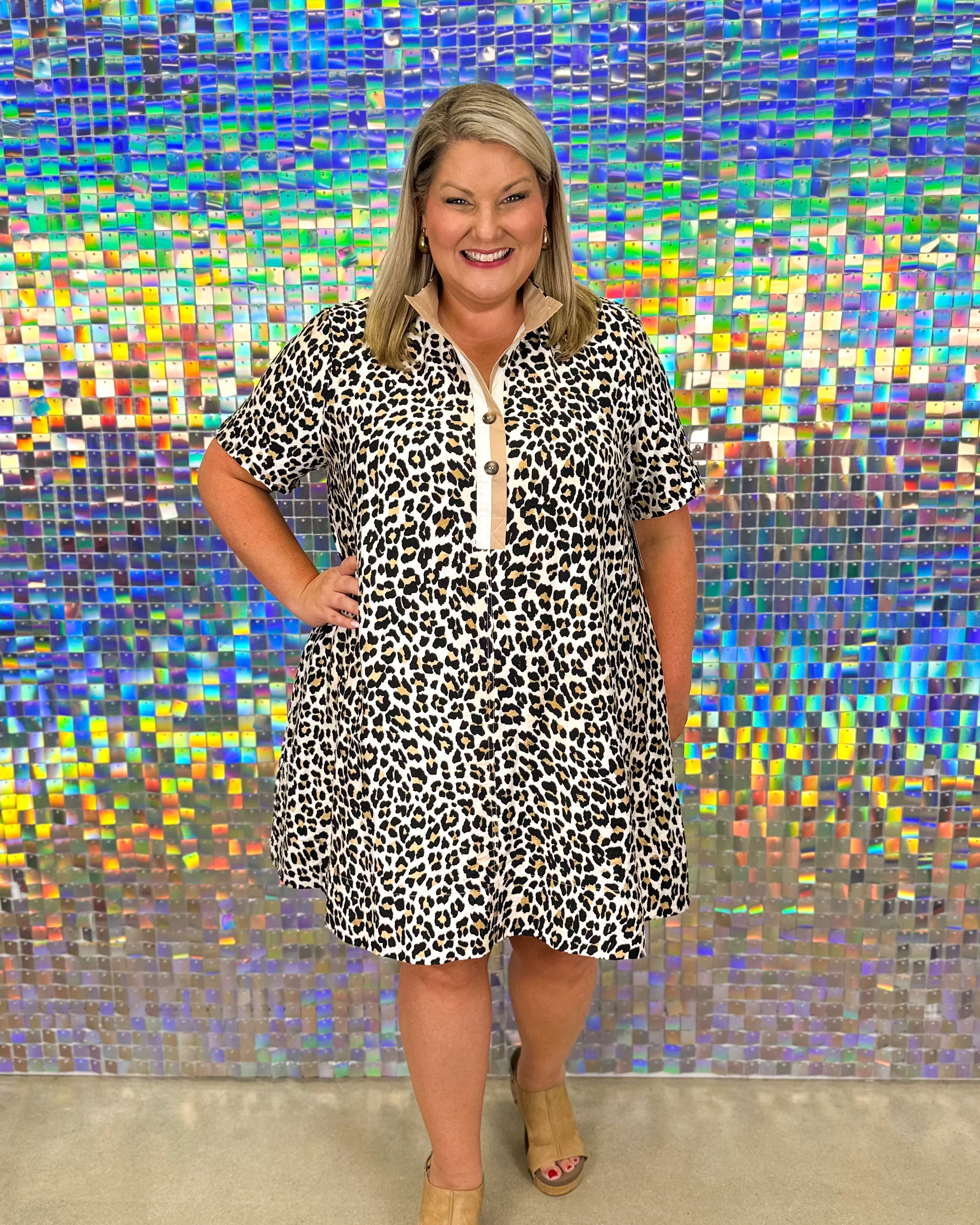 Animal Instinct Mini Dress - Camel