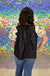 Entro Flamenco Top - Black, square neck, short sleeve, ruffles, white, flowy