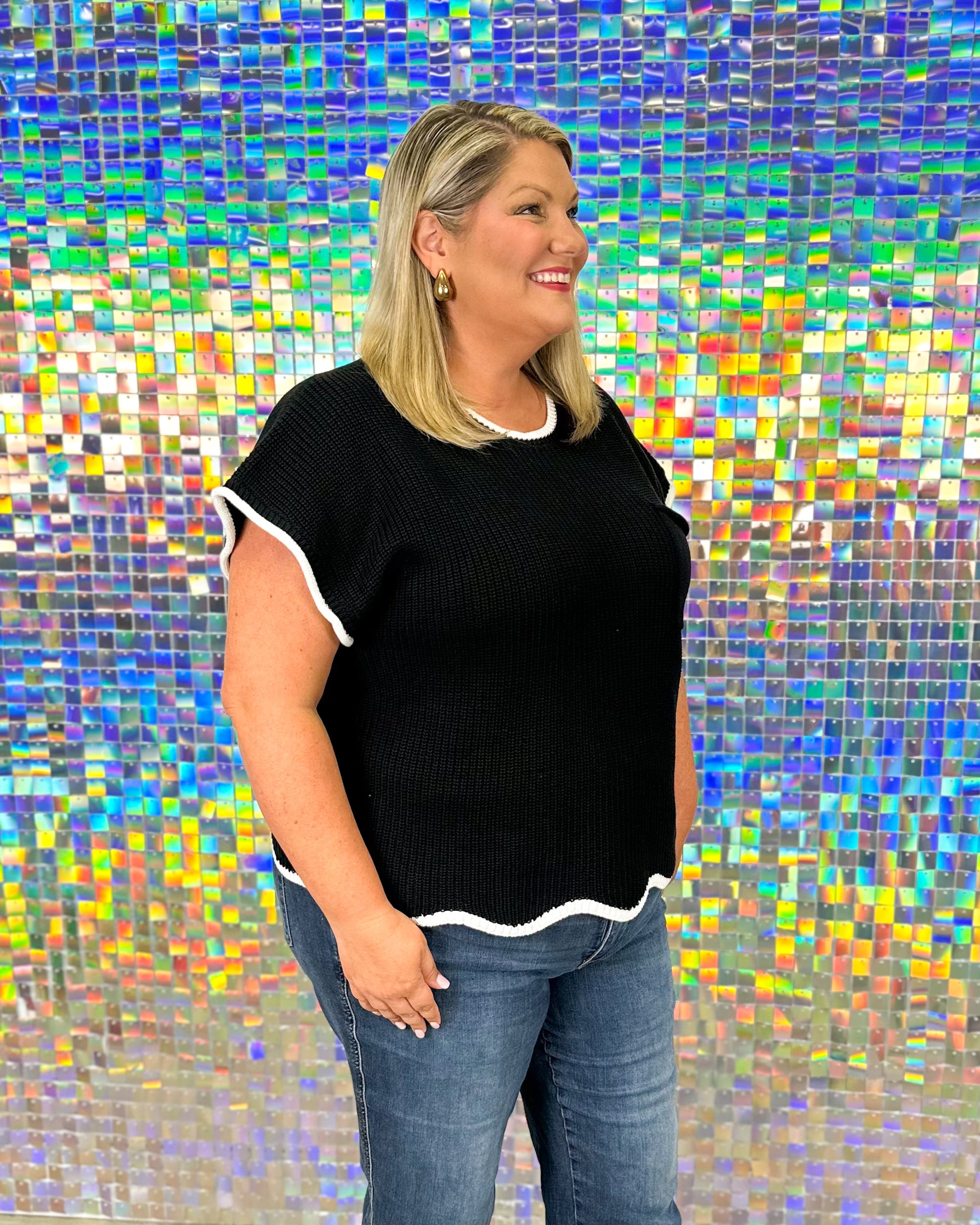 FINAL SALE Vanessa Sweater Top - Black