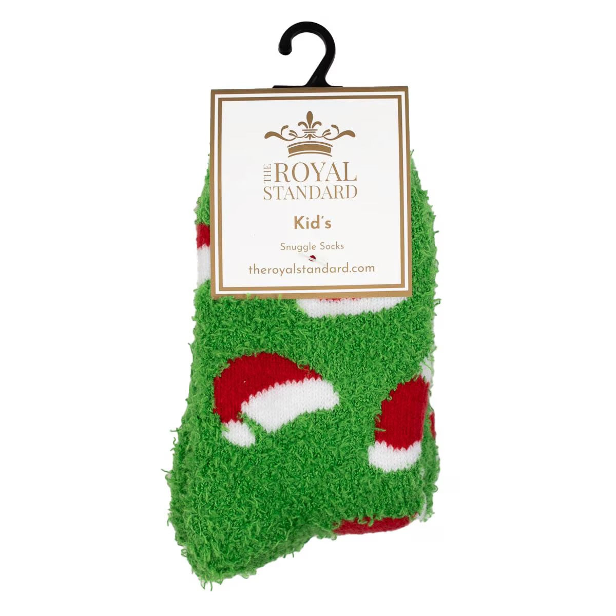 Kid’s Santa Hat Snuggle Socks - Green/Red/White