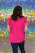 Andree By Unit My Way Top - Hot Pink, plus size, v-neck, ruffle sleeve, sleeveless, tie front