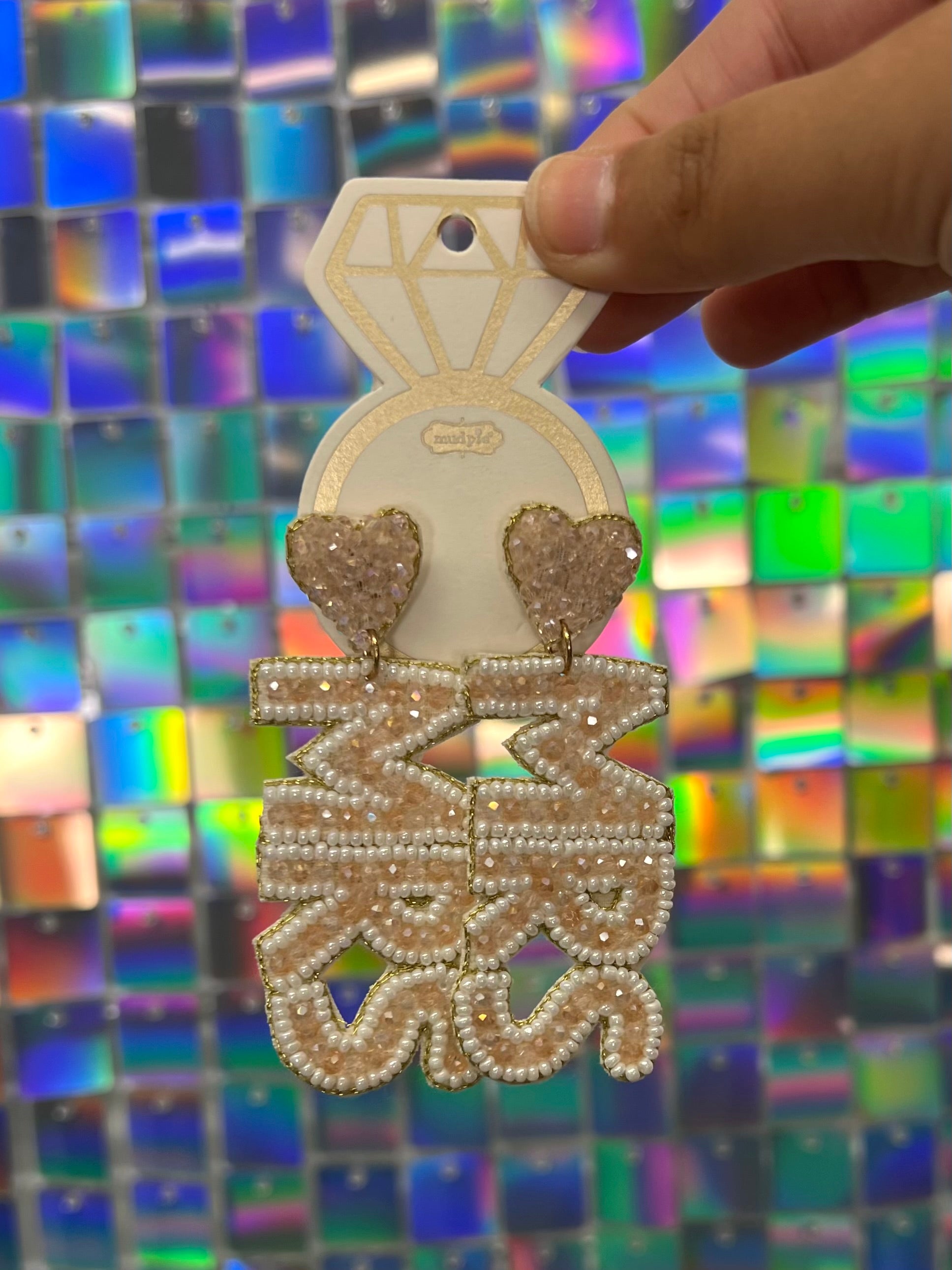 Bride Beaded Earrings - Blush