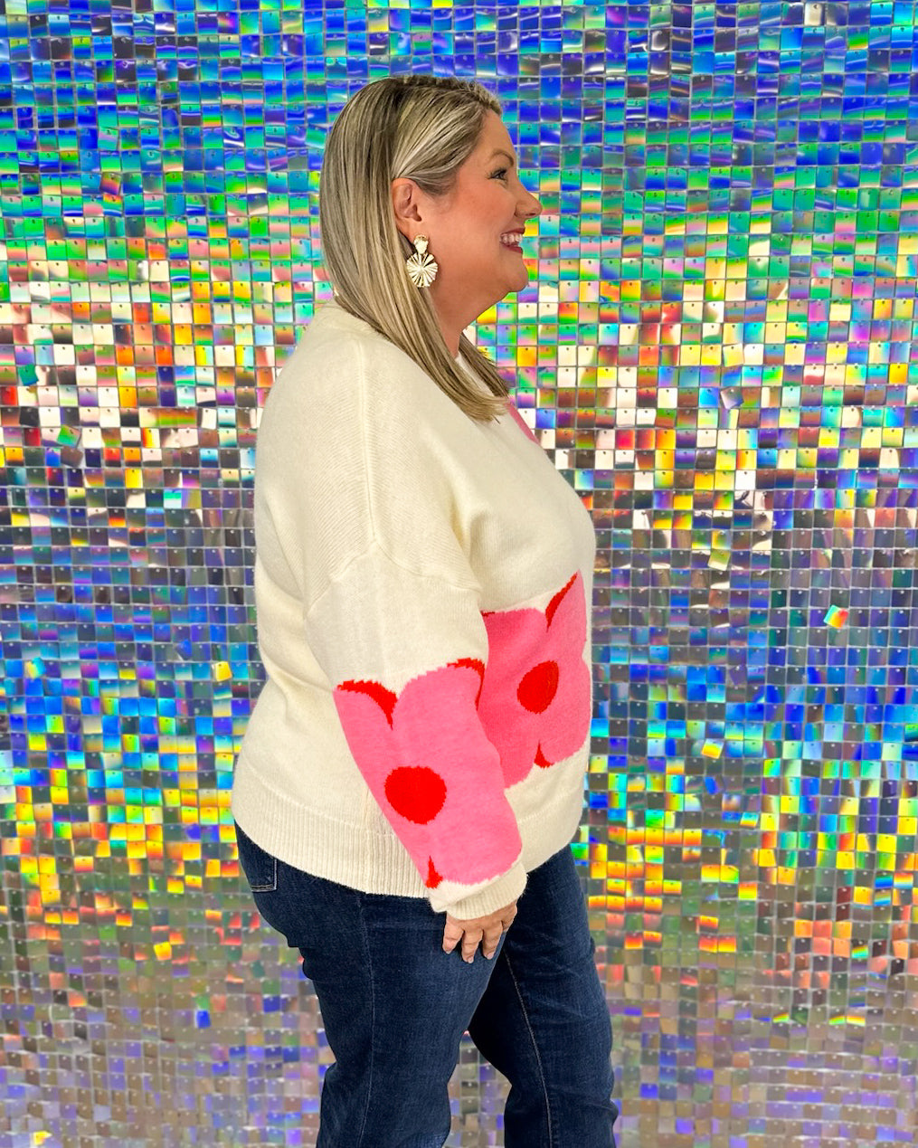 Trisha Sweater - Cream Pink