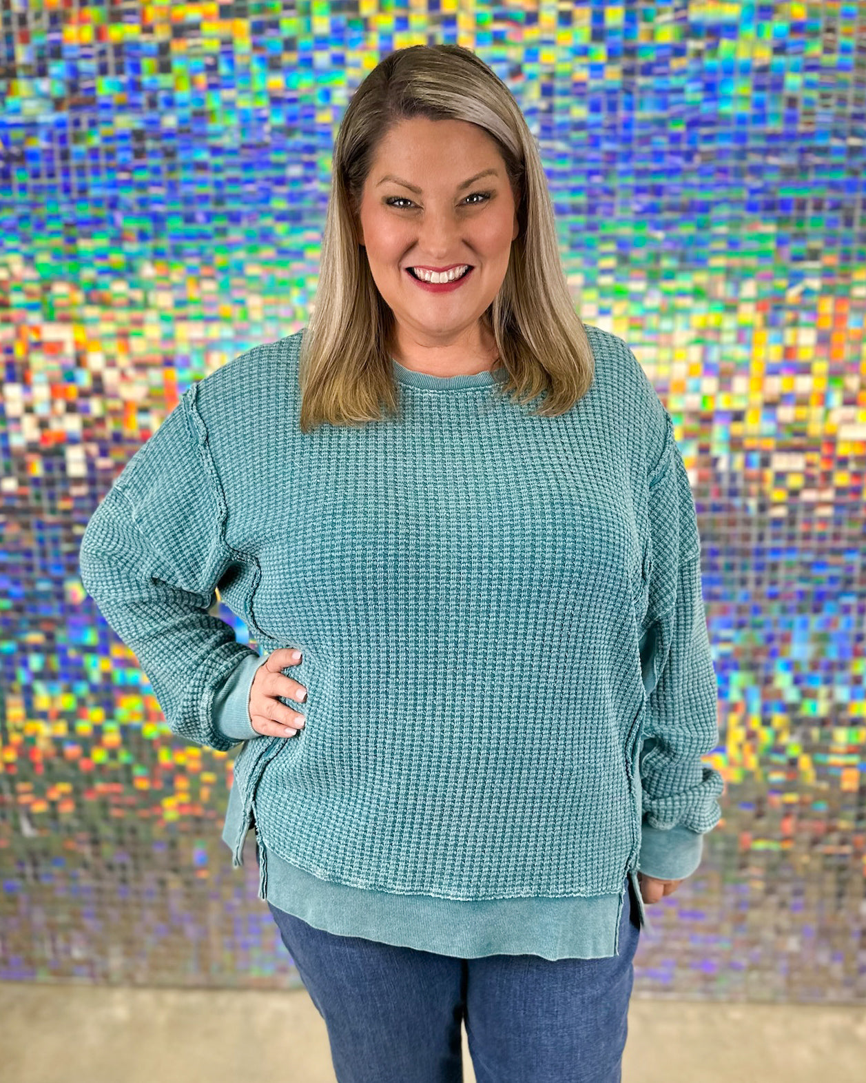 FINAL SALE Dylan Top - Faded Teal
