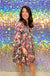 Umgee Paisley Dress - Teal, 3/4 sleeve, v-neck, paisley printed, tiered, mini dress