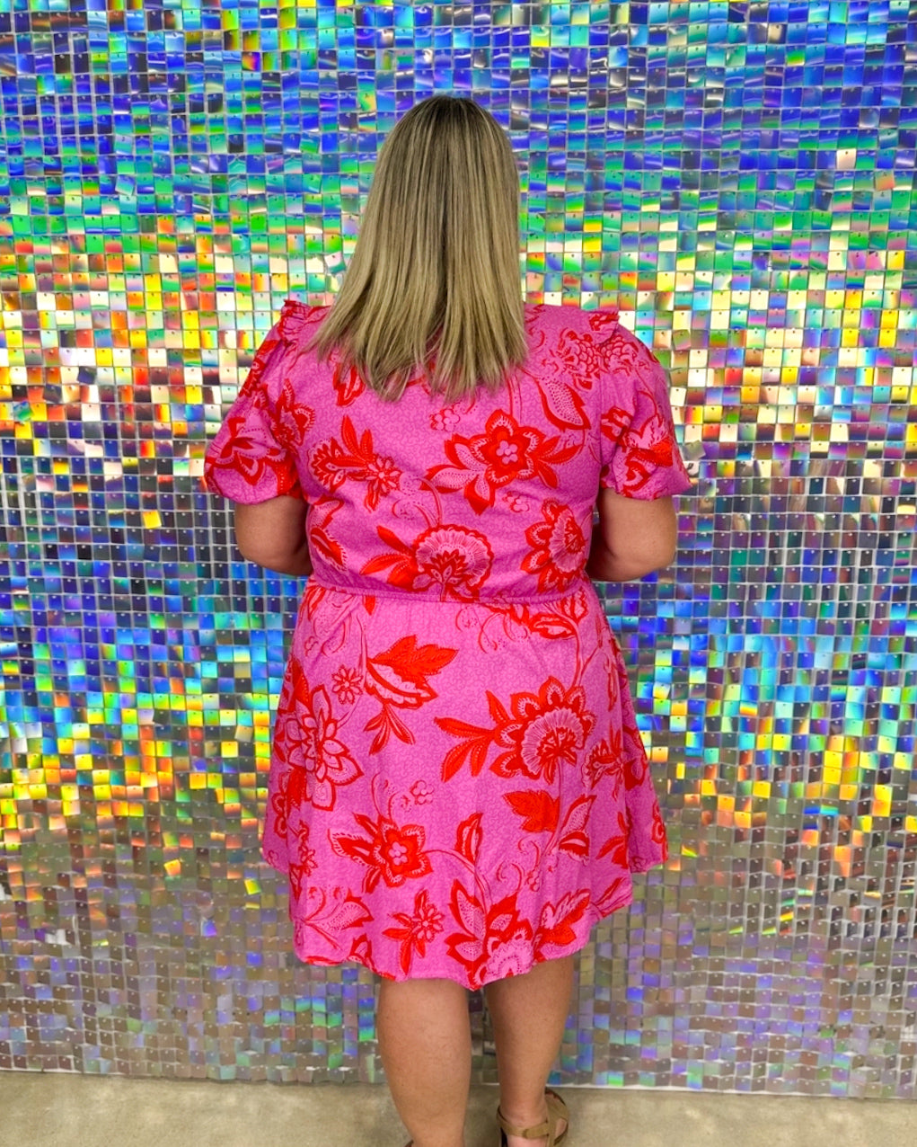 FINAL SALE-Weirly Dress - Pink/Red