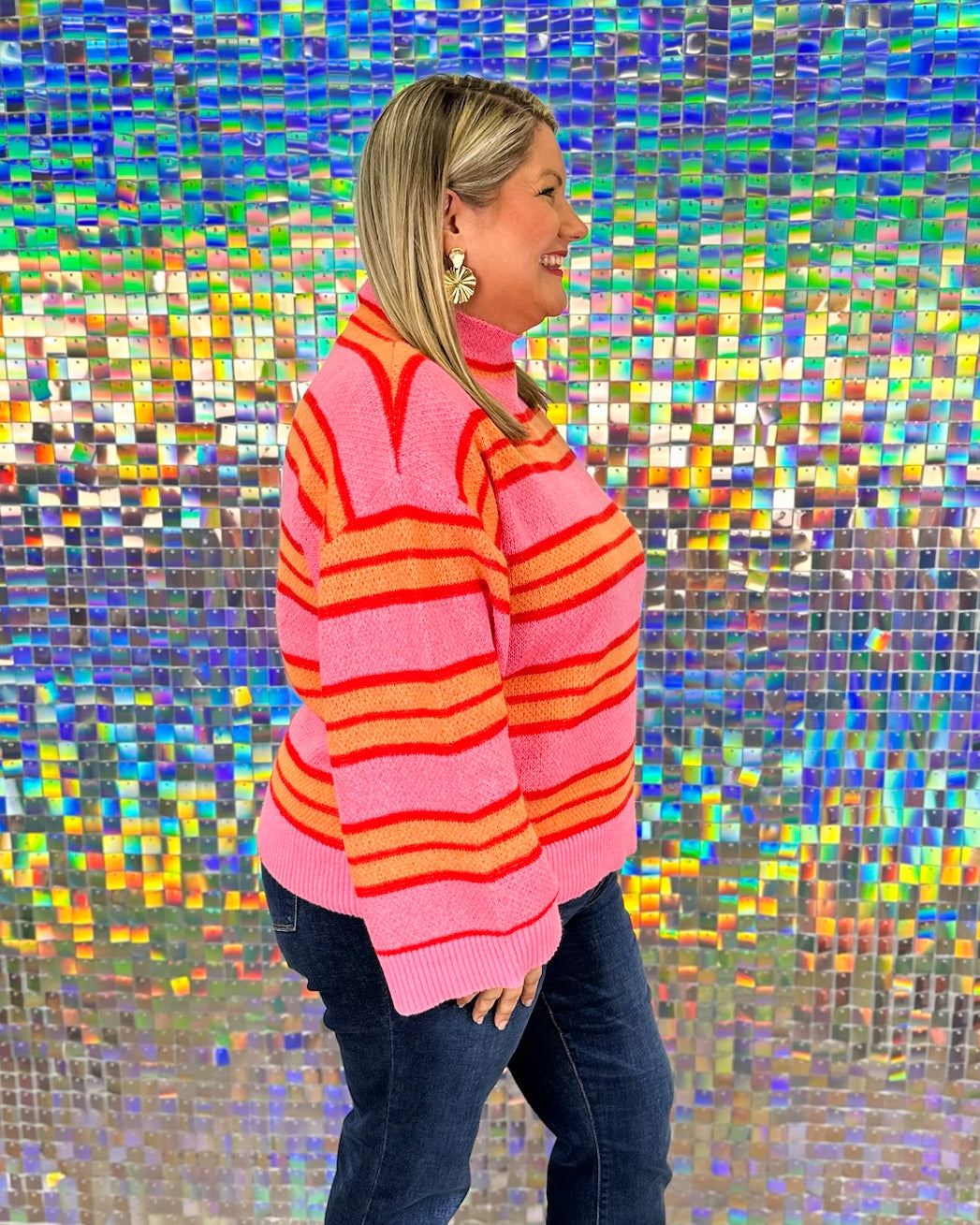 Quinnie Turtleneck Sweater - Pink