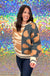 Gilli On To The Wild Side Sweater - Taupe/Charcoal, long sleeve, color block, 2 different animal prints, round neck, plus