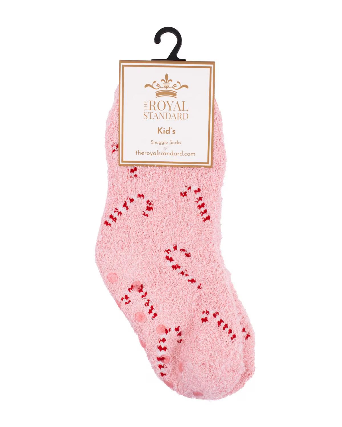 Kid’s Candy Cane Cutie Snuggle Socks - Light Pink