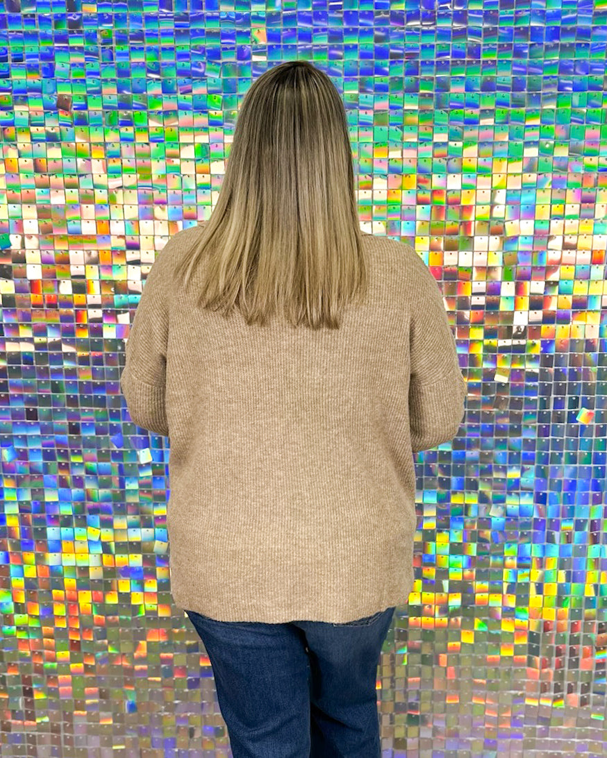 Noa Collared Sweater - Tan