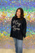 Mud Pie Hey Boo Halloween Sparkle Sweatshirt - Black