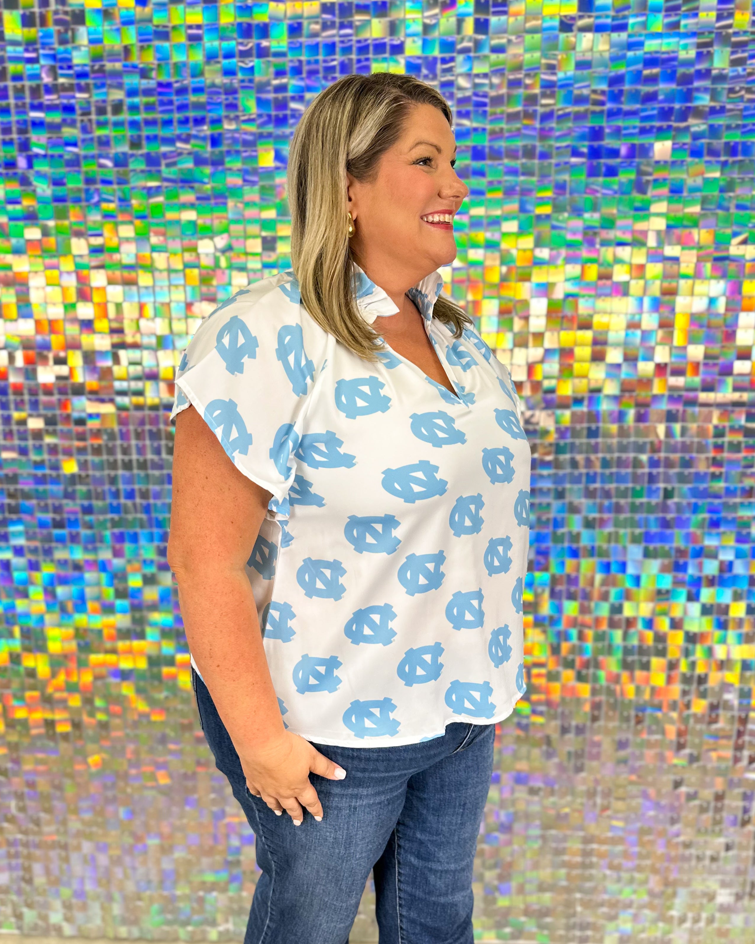 UNC Poly Blouse - White