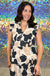 Mud Pie Adair Tiered Maxi Dress - Tan, short ruffle sleeve ,v-neckline, tiered, printed floral maxi