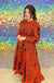 Jodifl Bracken Dress - Burnt Orange, smocked, long sleeve, print, paisley, black, round neck, maxi