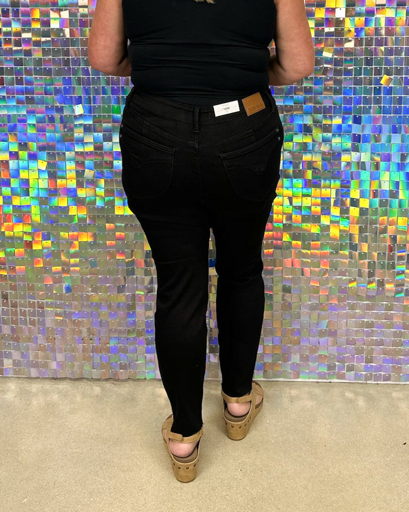 Judy Blue Midnight High Rise Tummy Control Skinny - Black