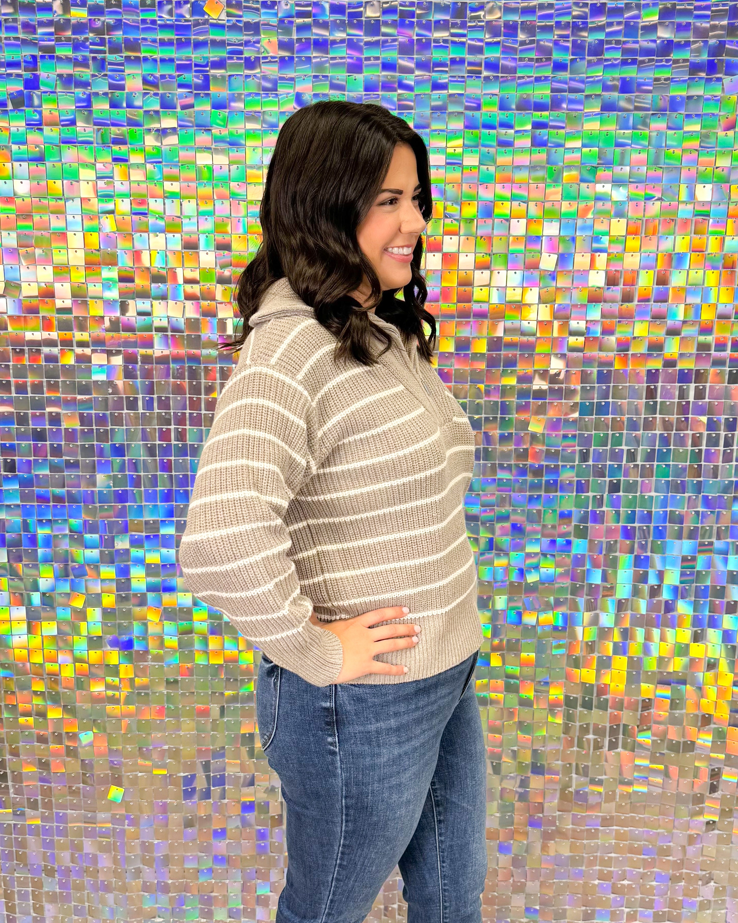 Z Supply Villa Half Zip Sweater - Heather Taupe