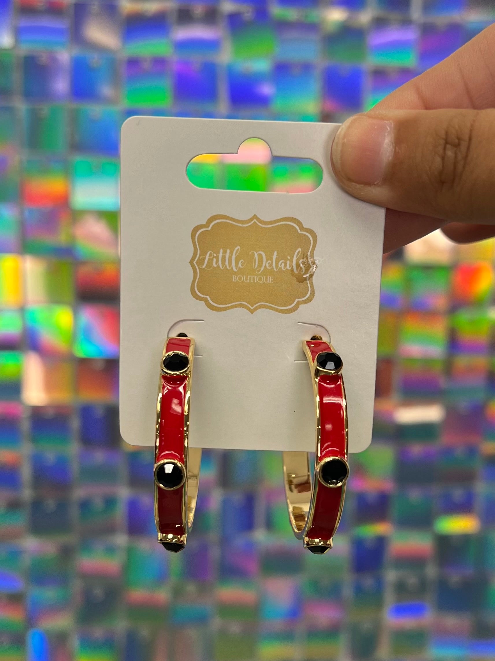 Katherine Earrings - Red/Black